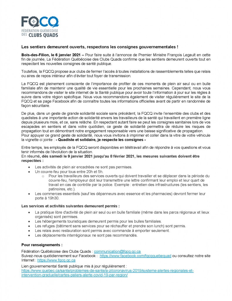 Les sentiers demeurent ouverts_06 janvier 2021